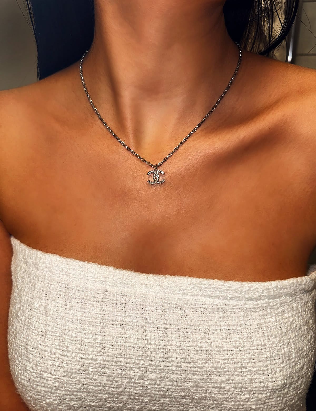 Stardust Silver Chanel Necklace