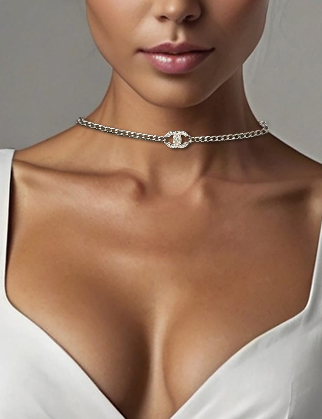Crystal Halo Chanel Choker