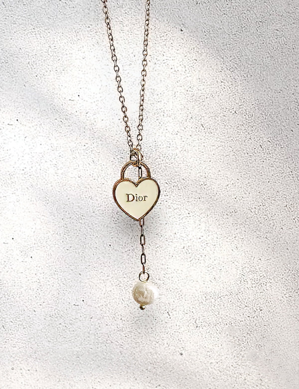 Repurposed Dior White Love Necklace