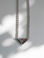 Repurposed Prada plaque necklace - Image 2