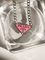 Repurposed Prada plaque necklace Pink - Image 2