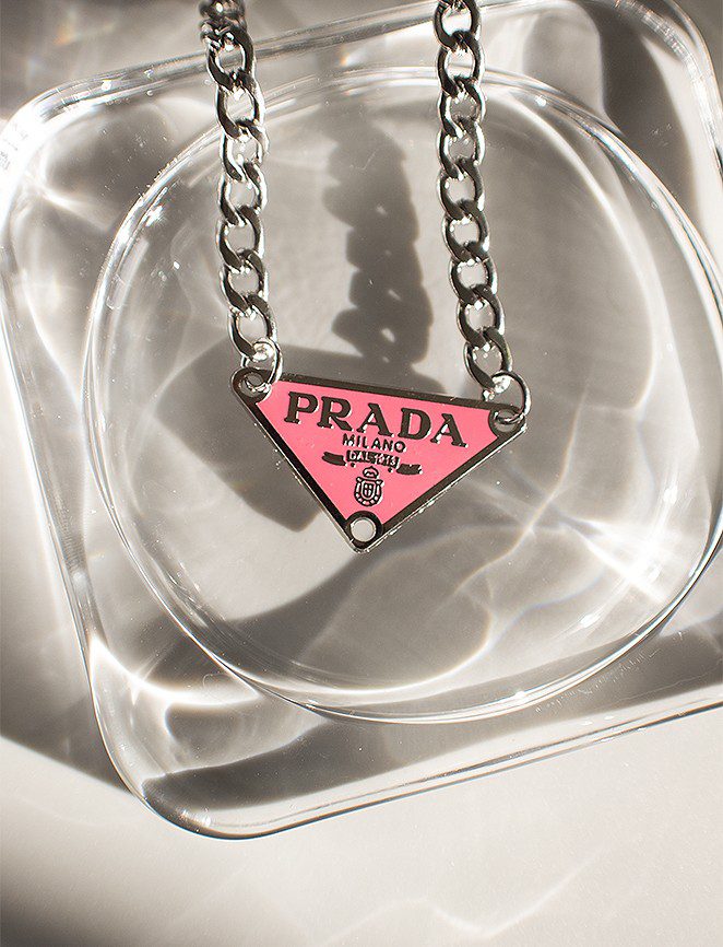 Pink Prada necklace 1