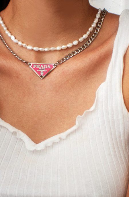 Prada necklace pink 2