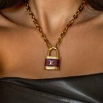 Repurposed Louis Vuitton Red Lock necklace