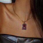 Repurposed Louis Vuitton red arch necklace