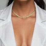 Repurposed CD Dior Necklace Cuban chain