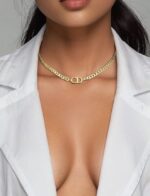 Repurposed CD Dior Necklace Cuban chain