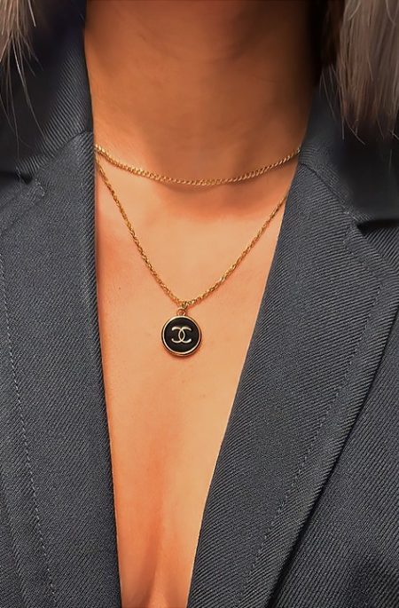 repurposed Chanel Noire necklace