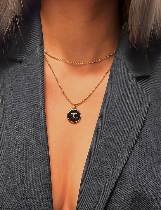 repurposed Chanel Noire necklace