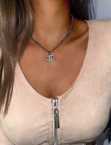 Repurposed Silver Chanel Necklace