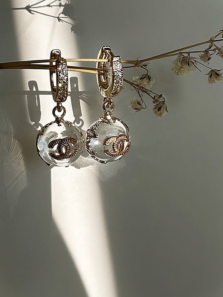 gold chanel hoop earrings
