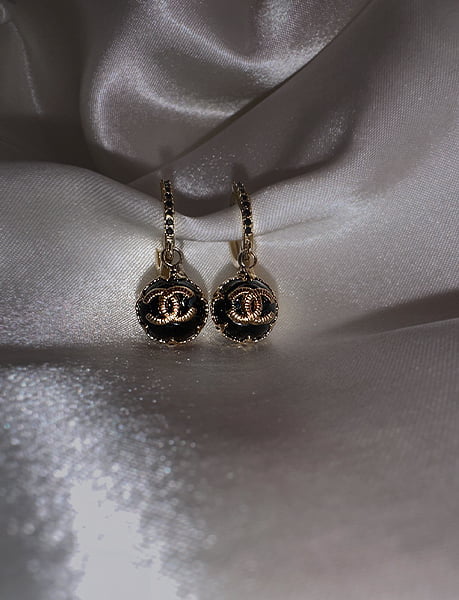 Chanel sphere earrings night
