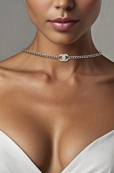 Crystal Halo Chanel Choker