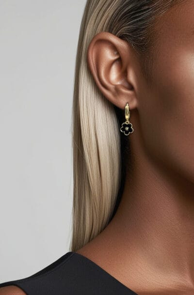 Noir Bloom Earrings Huggie