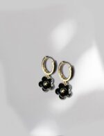 Noir Bloom Earrings Huggie - Image 3