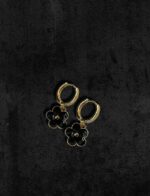 Noir Bloom Earrings Huggie - Image 2