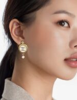 Repurposed Chanel Pearlora Drop Earrings - Image 4