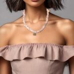 Repurposed Blush Charm Chanel Necklace Bracelet set