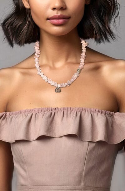 Blush Charm Chanel Necklace Bracelet set
